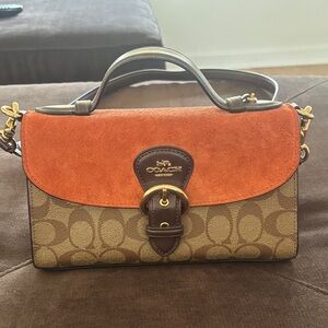 Coach Crossbody Bag in Tan and Orange